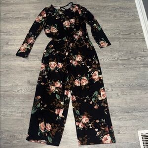 Chic Floral Black Jumpsuit